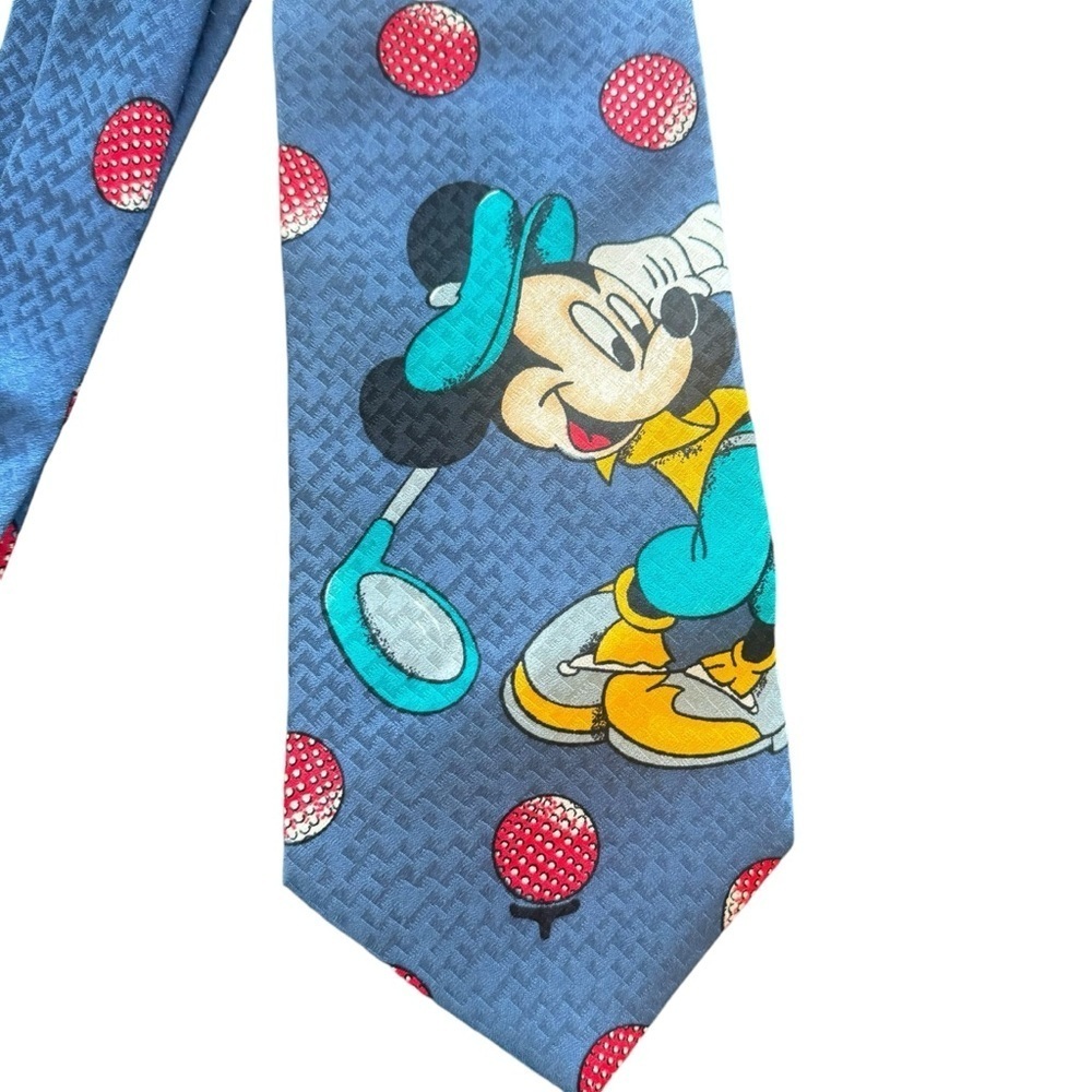 Disney Golf Micky Mouse 100% Silk Tie - Picture 4 of 5